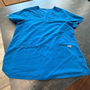 Figs Ocean Blue V-Neck Scrub Top